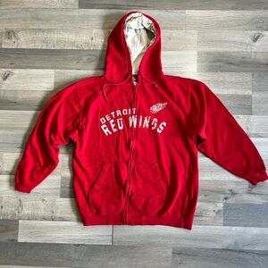 Detroit Red Wings red zip up hoodie size L